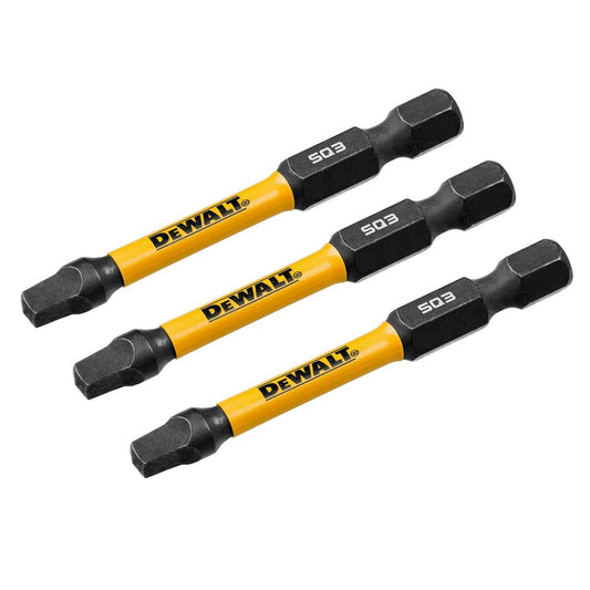 Dewalt Flextorq Screwdriver Bit 3 Pack - 57mm SQ3 - Impact Resistant – view 2 - Auzzistore