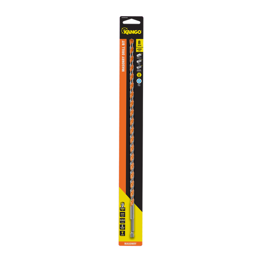 Kango 8mm x 400mm Masonry Drill Bit - Durable Carbide Tip - Precision Design - Auzzistore