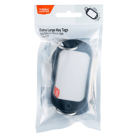 Taskmaster Extra Large Key Tags 2 Pack - 95 x 56mm - Black - Durable Identification – view 2