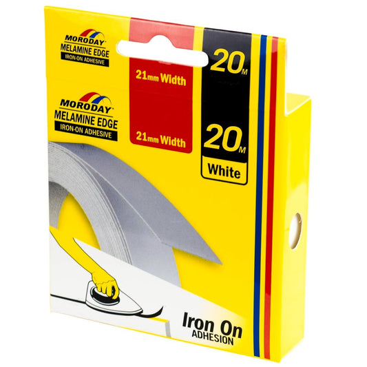 Moroday Iron-On Melamine Edge - 20m - White - Easy Installation - Auzzistore