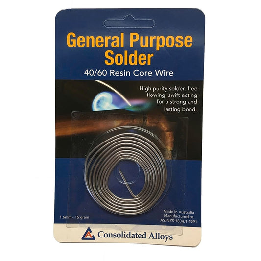 Consolidated Alloys Resin Core Solder Hobby Pack 16g 1.6mm Silver - Auzzistore