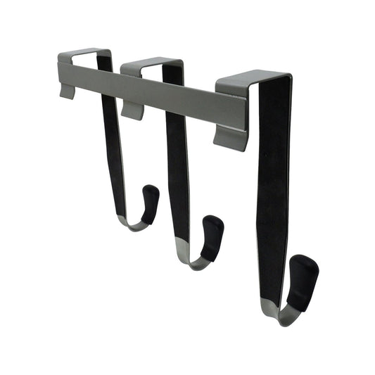 Adoored 3 Hooks Over the Door Hook Rack - 230mm x 210mm x 95mm - Satin Chrome – view 2