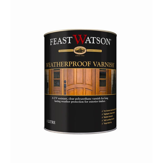 Feast Watson Weatherproof Varnish - 1L - Solvent Based - UV Resistant - Auzzistore