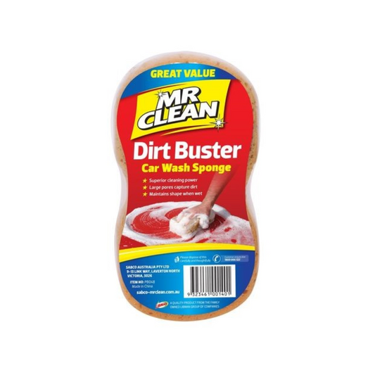 Mr Clean Dirt Buster Car Wash Sponge - 210mm x 110mm x 55mm - Light Brown