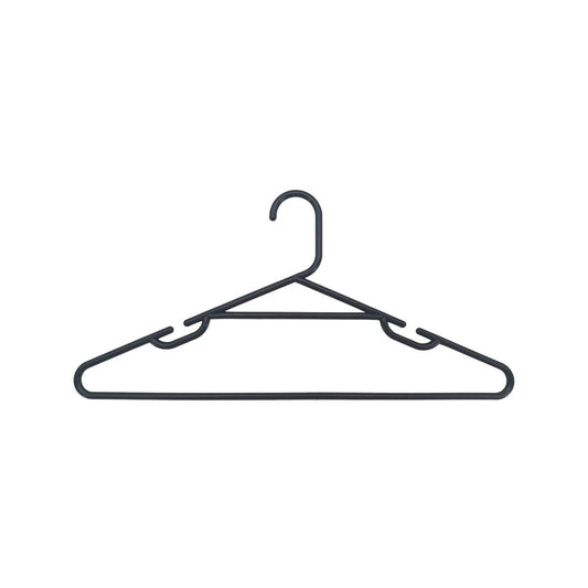 All Set Black Plastic Tube Clothes Hangers - 10 Pack - 445mm x 215mm - Anti-Slip Notches