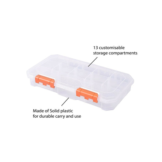 Tactix 13 Compartment Storage Box - Large Polypropylene - Customizable Storage – view 2 - Auzzistore