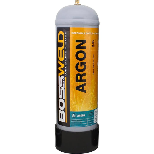 Bossweld 2.2L Pure Argon Disposable Gas Bottle - MIG/TIG Welding - Compact - Auzzistore