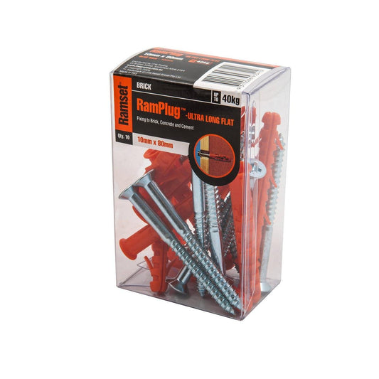 Ramset Ultra Long Anchor 10 x 80mm Nylon 10 Pack Anti-Rotation - Auzzistore