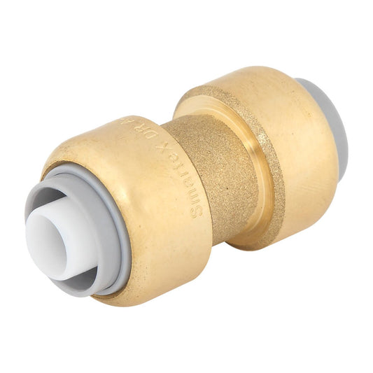Smartex Pex 16mm Straight Coupling - Lead Free Brass - Push-Fit - 1 Pack - Auzzistore