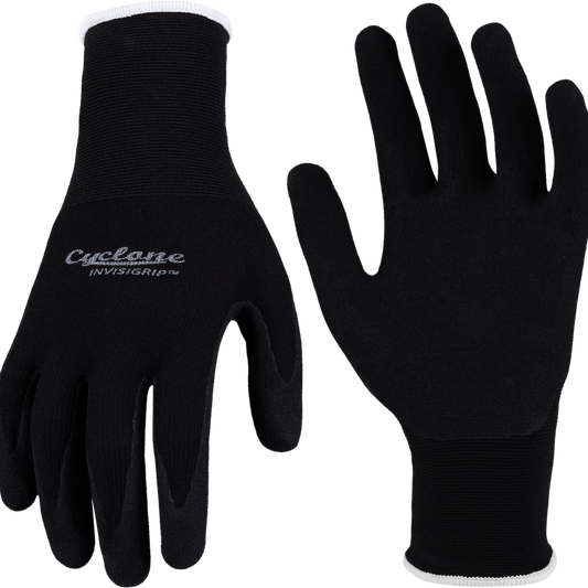 Cyclone Medium Invisigrip Tough Gardening Gloves - 15 Gauge Nylon - Durable - Water Resistant - Anti-Slip Grip - Auzzistore