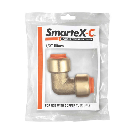 Smartex Copper Elbow Fitting - 15mm - Lead-Free Brass - Push-Fit – view 2 - Auzzistore