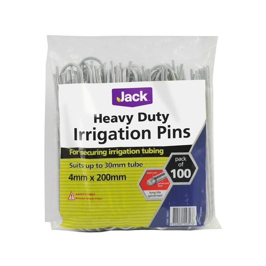 Jack Heavy Duty Irrigation Pins 20cm Steel 100 Pack Durable Galvanised - Auzzistore
