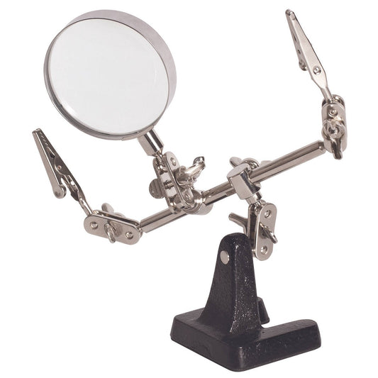Tradeflame Helping Hand - Desktop Tool - 360° Positioning - 2x Magnification - Cast Iron Base - Auzzistore