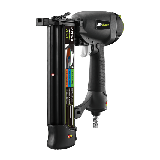 Ryobi Airwave 3 in 1 Air Brad Nailer and Stapler - 15-64 mm - Grey – view 2 - Auzzistore