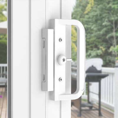 Rolltrak White Sliding Patio Door Keyed Lock Set - 200mm Alloy - Secure