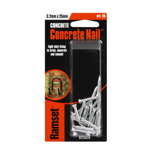 Ramset Concrete Nail 3.2mm x 25mm Zinc Steel 25 Pack Durable - Auzzistore