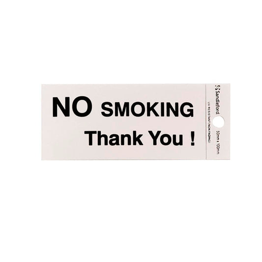 Sandleford No Smoking Sign - 100 x 50mm - Silver - Self Adhesive - Auzzistore