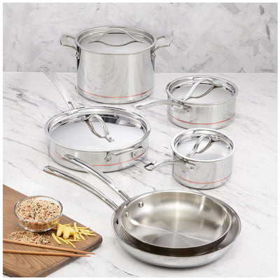 Kirkland Signature Stainless Steel 10 Piece Cookware Set Durable BG-31120-MM