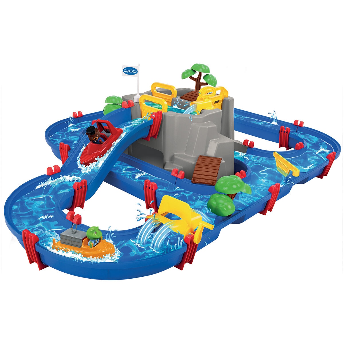 AquaPlay Mountain Lake Playset with Lock Gates and Boats, Educational Water Toy for Kids