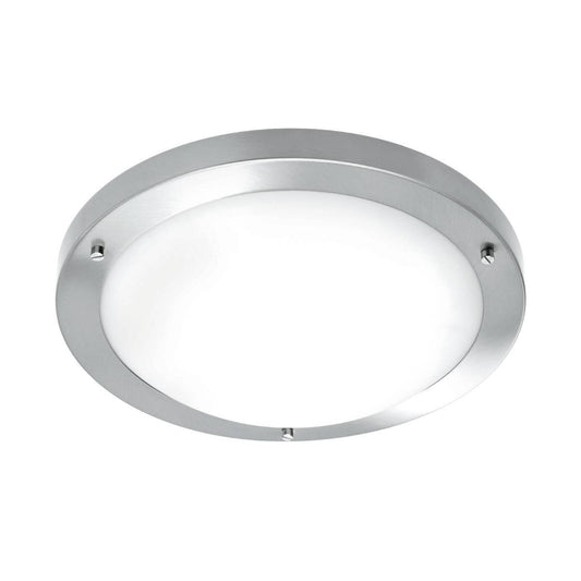 Brilliant Atherton Ceiling Light - 310mm - Brushed Steel - IP44 Rated - Auzzistore