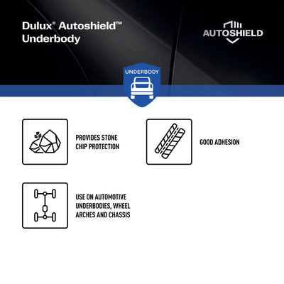 Dulux Autoshield Spray Paint 340g Black Underbody Coat - Stone Chip Protection