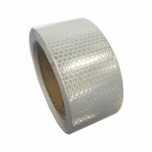 Brutus 50mm x 10m White Reflective Safety Tape - PVC - High Visibility - Auzzistore