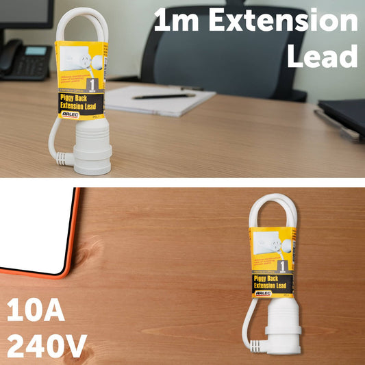Arlec 1m Piggyback Extension Lead - 1m PVC Indoor Use Safety – view 2