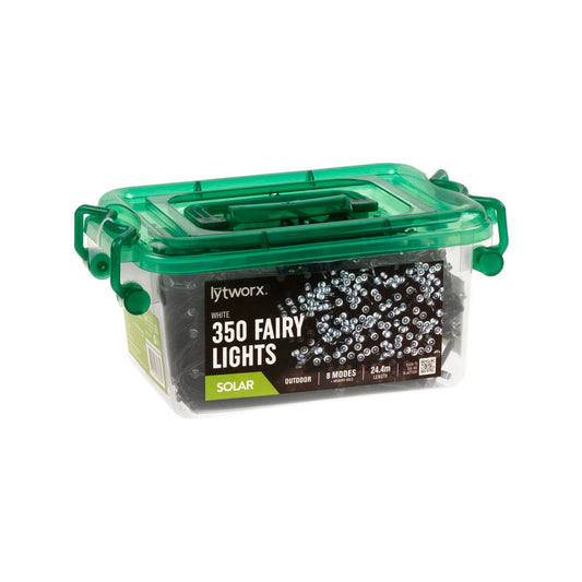Lytworx White Solar Fairy Lights 350 Pack - 24.4m - 350 LEDs - 8 Modes - Auzzistore
