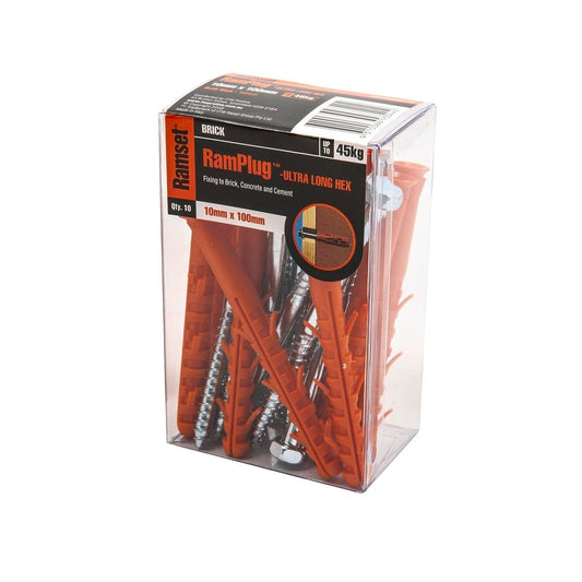 Ramset Ultra Long Hex Anchor 10 x 100mm Nylon 10 Pack Benefits - Auzzistore
