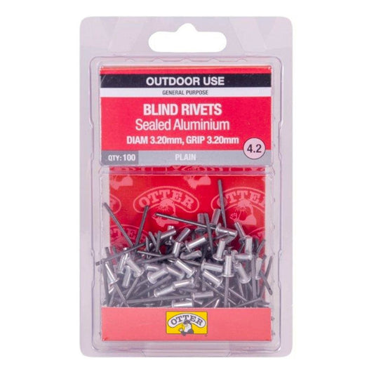 Otter Sealed Aluminium Rivets 2 x 3 2mm 100 Pack High Strength - Auzzistore