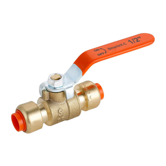 Smartex Copper Ball Valve 15mm - Push-Fit - Lead-Free Brass - WaterMark Certified - Auzzistore