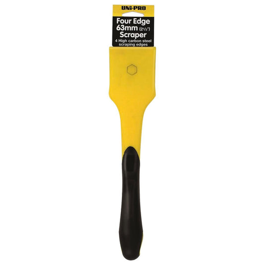 Uni-Pro 63mm Carbon Steel Four Edge Scraper - Steel - Durable Handle