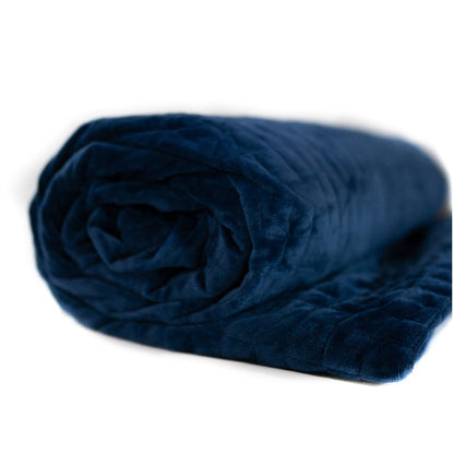 Therapy Queen Blanket with Cover Calming Blue