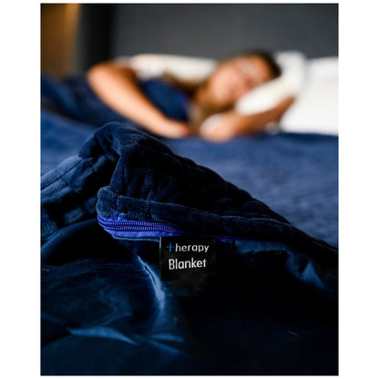 Therapy King Blanket with Cover 10kg Calming Blue