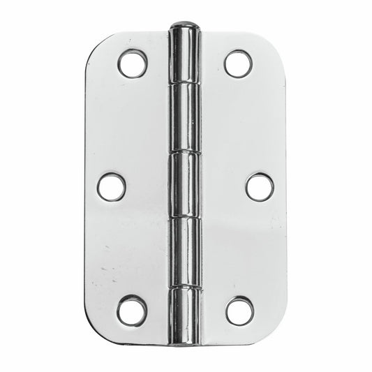 Pinnacle Radius Butt Hinge - 90mm - Chrome Plated - Loose Pin