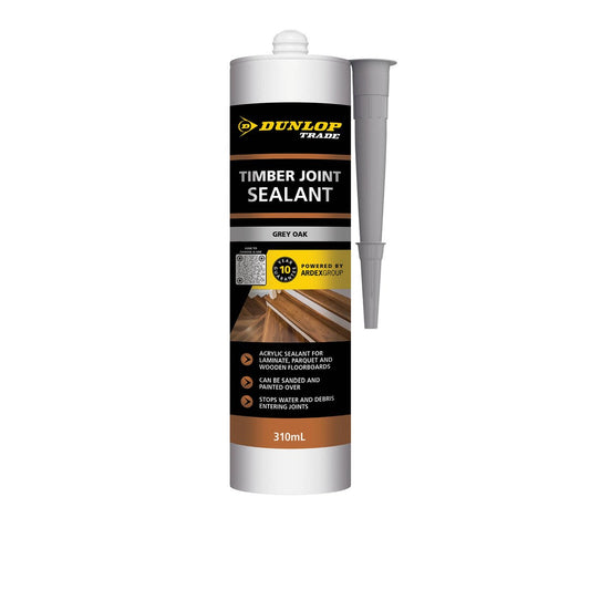 Dunlop Silicone Timber Joint Sealant 310ml - Silver Grey Oak - Weather-Resistant