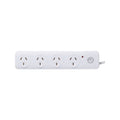 Click White 4 Outlet Surge Protection Powerboard