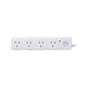 Click White 4 Outlet Surge Protection Powerboard