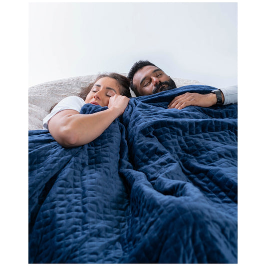Therapy 14kg Super King Weighted Blanket, Calming Blue, Bamboo & Micro Plush Cover – view 2