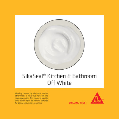 Sika Off White Sikaseal Silicone Sealant 300ml Mould Resistant Waterproof