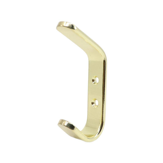 Adoored Double Hook - Brushed Brass - 20mm x 90mm x 45mm - Durable Design