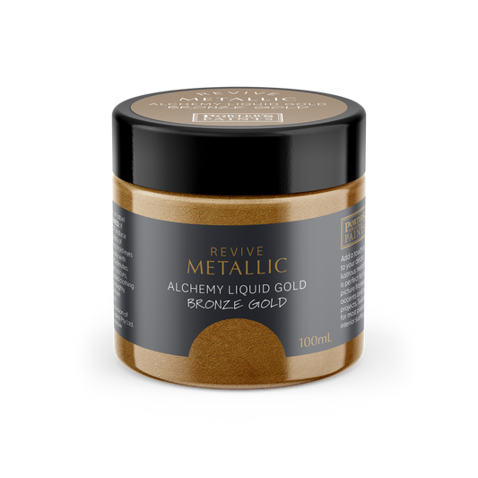 Porter S Paints 100ml Metallic Bronze Gold Furniture Paint - Mini Pot - Water-Based - Low Odour - Auzzistore