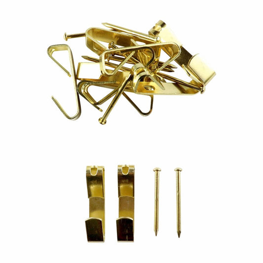Everhang Picture Hanging - 50 Pack - Brass Plated - Heavy Duty 20kg
