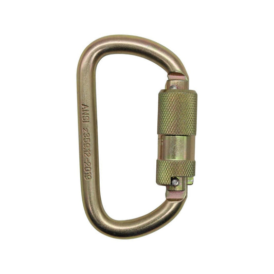 Bailey Fall Protection Steel Karabiner - 1 Pair - 25kN - 18mm Opening - Golden Yellow