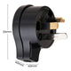 Deta 10A Black Side Entry Plug Top PVC 3 Core Low Profile