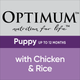 Optimum Puppy Wet Dog Food 700g - Chicken Rice - 12 Cans - DHA Support