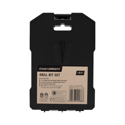 Craftright 19 Piece Drill Bit Set - High-Speed Steel - 1mm to 10mm