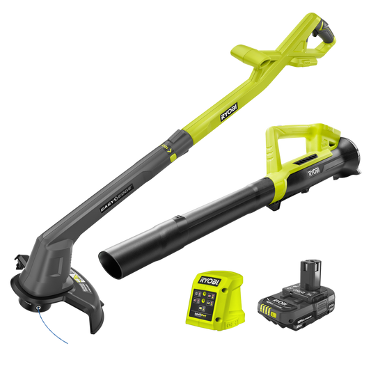 Ryobi 18V ONE+ Line Trimmer and Blower Kit - 25cm - 200CFM - Lightweight - Auzzistore