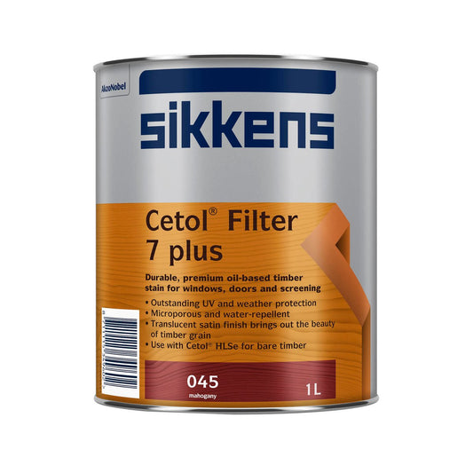 Sikkens 1L Cetol Filter 7 Plus Timber Stain Mahogany Oil Based UV Resistant - Auzzistore
