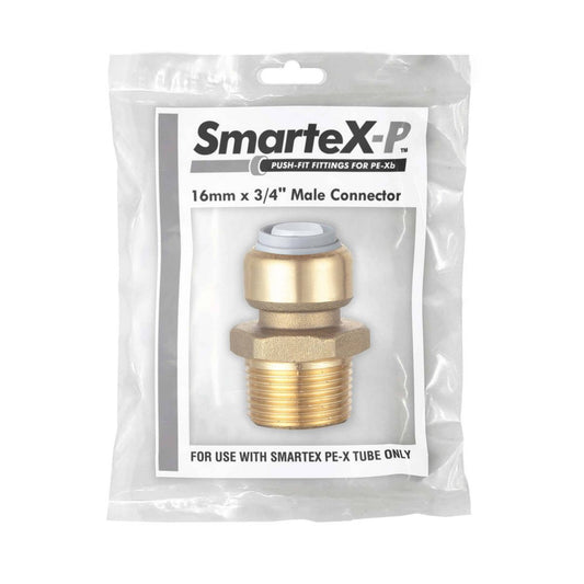 Smartex Pex Male Connector - 16 x 20mm - Lead Free Brass - Push-Fit – view 2 - Auzzistore